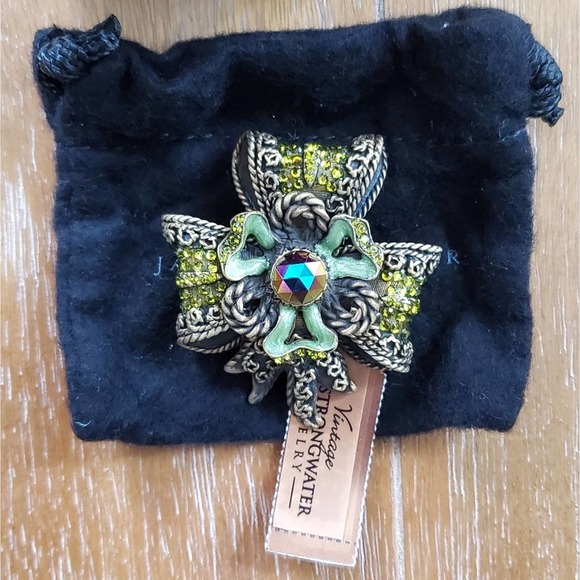 NWT Jay Strongwater Vintage Bow Brooch - Picture 4 of 5